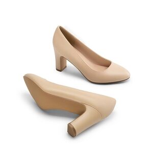 DREAM PAIRS Nude Versatile Classic Round Toe Block 2.95in Heel Pumps Size 6 GUC